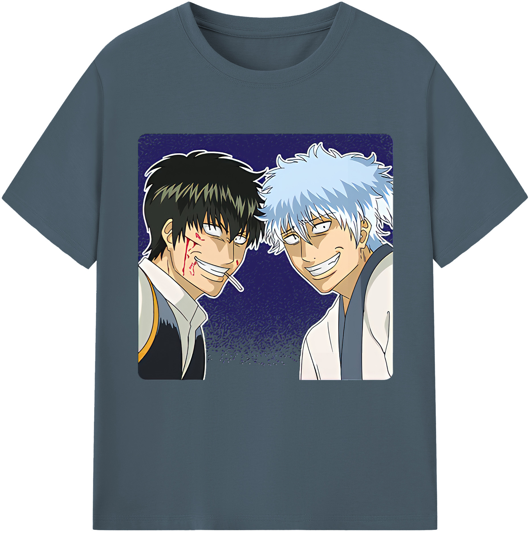 （画像用） ぎんたま 坂田銀時（さかたぎんとき） 神楽 志村新八（しむら しんぱち） GINTAMA Sakata Gintoki Kagura Shimura Shinpachi 綿100％半袖Tシャツ（フロントプリント）